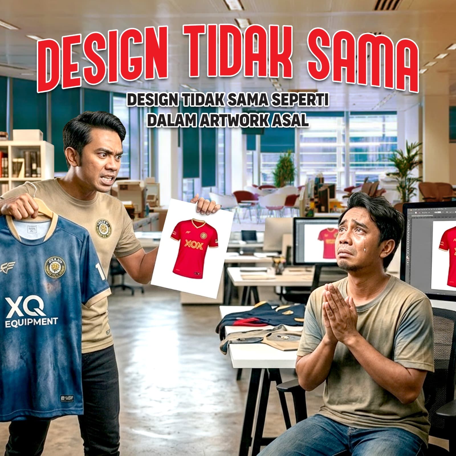 Masalah print: design tak sama
